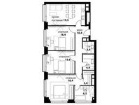Планировка 2-комнатной квартиры, 50,2 м2