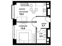 Планировка 2-комнатной квартиры, 63,2 м2