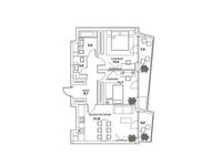Планировка 3-комнатной квартиры, 72,5 м2