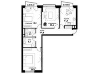Планировка 3-комнатной квартиры, 95,8 м2