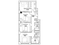 Планировка 4-комнатной квартиры, 99 м2