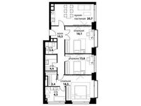 Планировка 4-комнатной квартиры, 98,9 м2