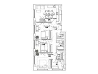 Планировка 3-комнатной квартиры, 142,3 м2