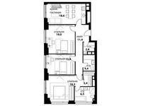 Планировка 4-комнатной квартиры, 136,8 м2