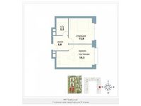 Планировка 1-комнатной квартиры, 46,4 м2