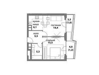 Планировка 1-комнатной квартиры, 49 м2