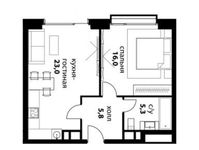 Планировка 1-комнатной квартиры, 50,2 м2