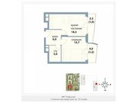 Планировка 1-комнатной квартиры, 47,2 м2