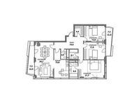 Планировка 4-комнатной квартиры, 138,6 м2