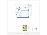 Планировка 1-комнатной квартиры, 43,8 м2
