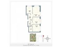 Планировка 3-комнатной квартиры, 88 м2