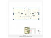 Планировка 3-комнатной квартиры, 100,9 м2