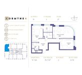 Планировка 2-комнатной квартиры, 76,5 м2