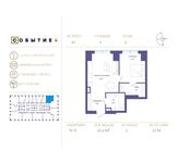 Планировка 1-комнатной квартиры, 45,4 м2