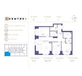 Планировка 3-комнатной квартиры, 98,2 м2