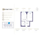 Планировка 1-комнатной квартиры, 40 м2