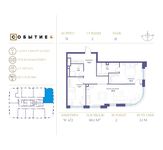 Планировка 2-комнатной квартиры, 88,1 м2