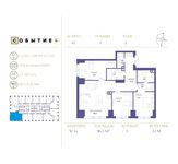 Планировка 3-комнатной квартиры, 96,5 м2