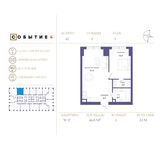 Планировка 1-комнатной квартиры, 46,8 м2
