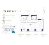 Планировка 2-комнатной квартиры, 67,6 м2