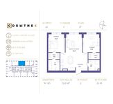 Планировка 2-комнатной квартиры, 72,8 м2