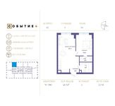 Планировка 1-комнатной квартиры, 48 м2