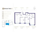 Планировка 3-комнатной квартиры, 92 м2