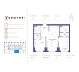 Планировка 2-комнатной квартиры, 69,7 м2