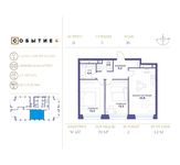 Планировка 2-комнатной квартиры, 70 м2