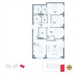 Планировка 4-комнатной квартиры, 129,8 м2