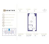 Планировка квартиры студии, 24,2 м2