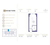 Планировка квартиры студии, 22,9 м2