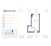 Планировка квартиры студии, 26,3 м2