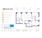 Планировка квартиры студии, 127,7 м2