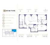 Планировка квартиры студии, 125,1 м2