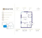 Планировка 2-комнатной квартиры, 68,4 м2