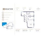Планировка квартиры студии, 109,5 м2
