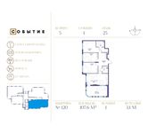 Планировка 3-комнатной квартиры, 107,6 м2