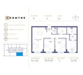 Планировка 3-комнатной квартиры, 95,9 м2