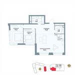 Планировка квартиры студии, 87,5 м2