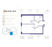 Планировка 1-комнатной квартиры, 48,4 м2