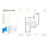 Планировка 3-комнатной квартиры, 95 м2