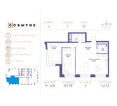 Планировка квартиры студии, 96 м2