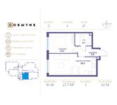 Планировка 1-комнатной квартиры, 47,7 м2