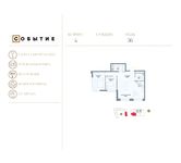Планировка квартиры студии, 87,5 м2