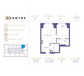 Планировка 1-комнатной квартиры, 45,4 м2