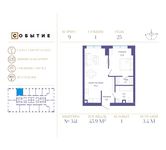 Планировка 1-комнатной квартиры, 45,9 м2