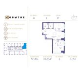 Планировка 2-комнатной квартиры, 78,2 м2