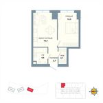 Планировка 1-комнатной квартиры, 41,6 м2
