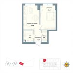 Планировка 1-комнатной квартиры, 42 м2